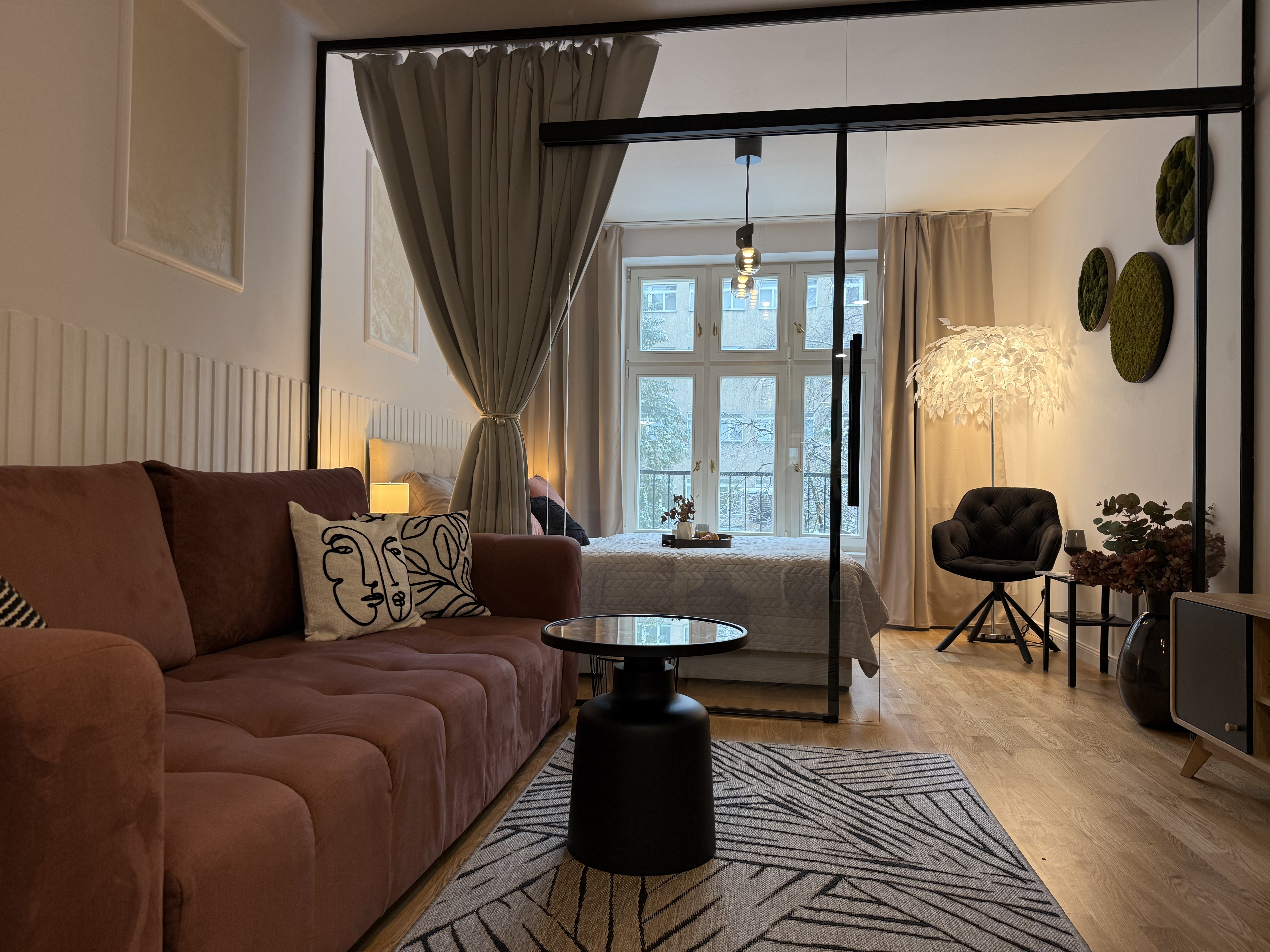Apartmán s teplými akcenty